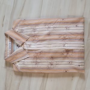 RG floral embroidered button-down shirt